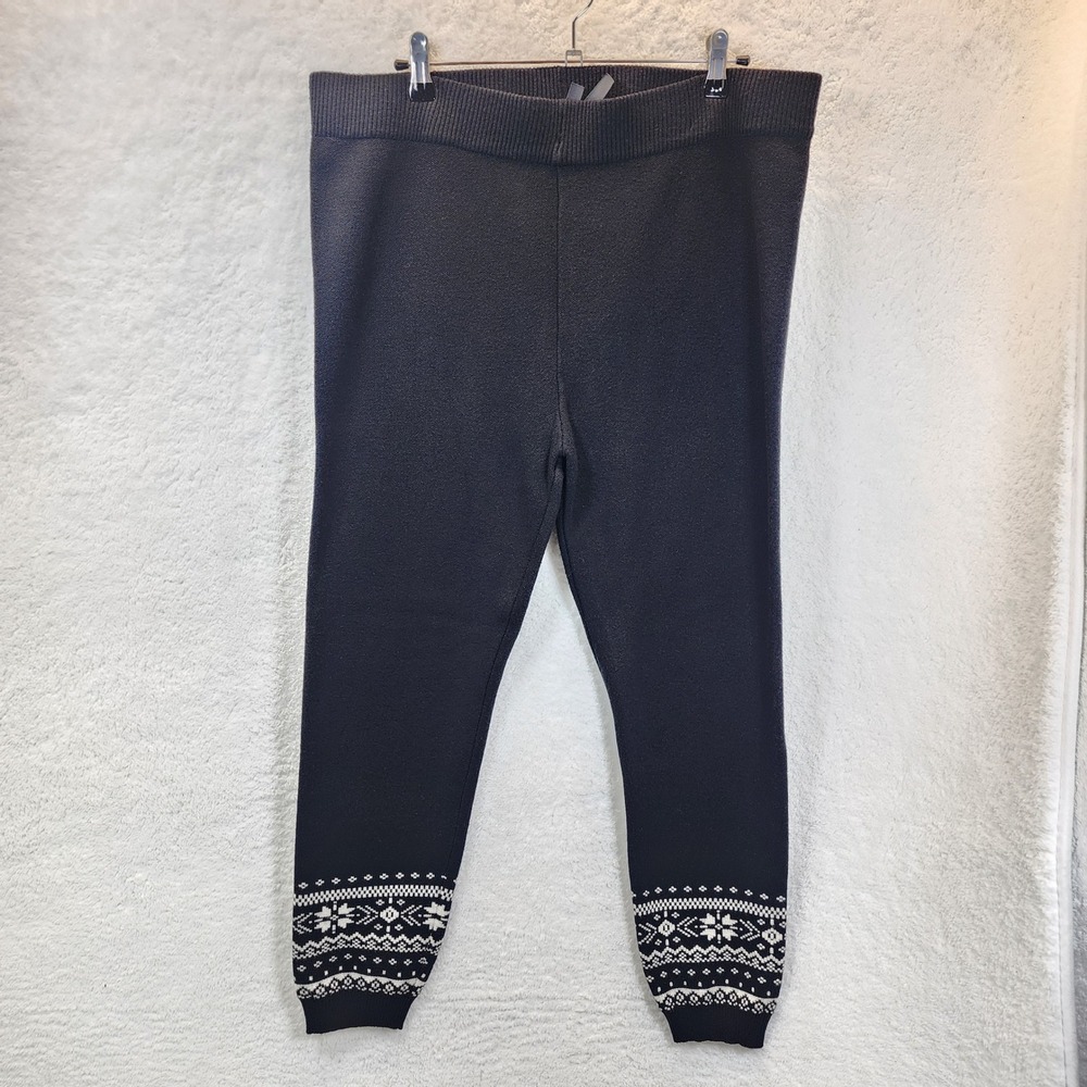 Torrid 3 Knit Fair Isle Snowflake Leggings Pants Knit Lounge Cozy Ski 3X 22/24